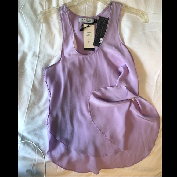 NWT! Askari Racerback 100% Silk Tank - Lilac XS - Picture 3 of 4